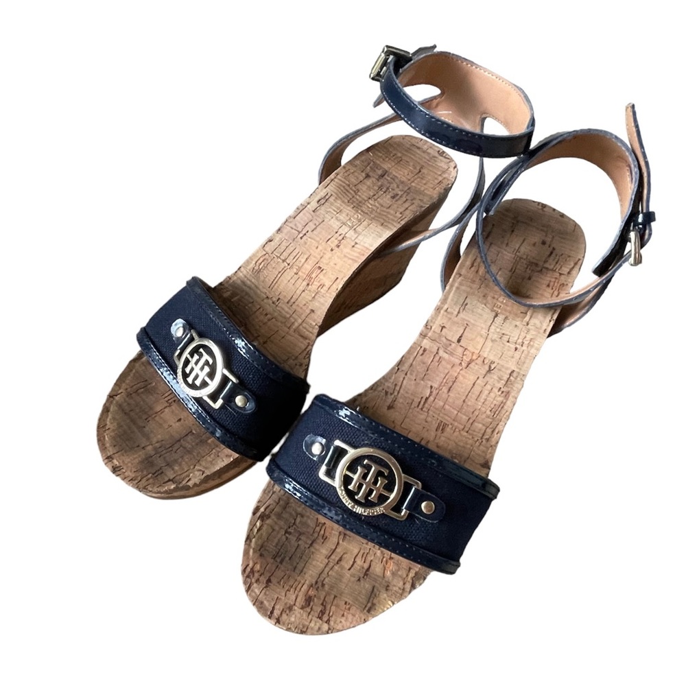 Tommy Hilfiger Blue Cork Platform Sandals